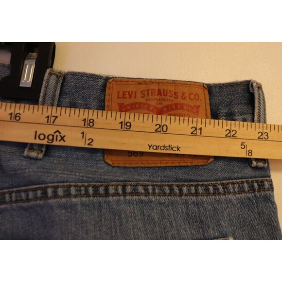 Levis Mens Jeans 569 Loose Fit Straight Leg Blue Denim Pants 44x30 (Fits 46x25) - Picture 6 of 8